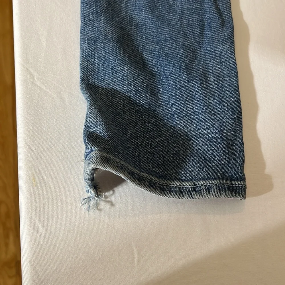 7 FOR ALL MANKIND size 26 blue jeans ANKLE GWENEVERE. stretch distressed hem - Picture 12 of 16